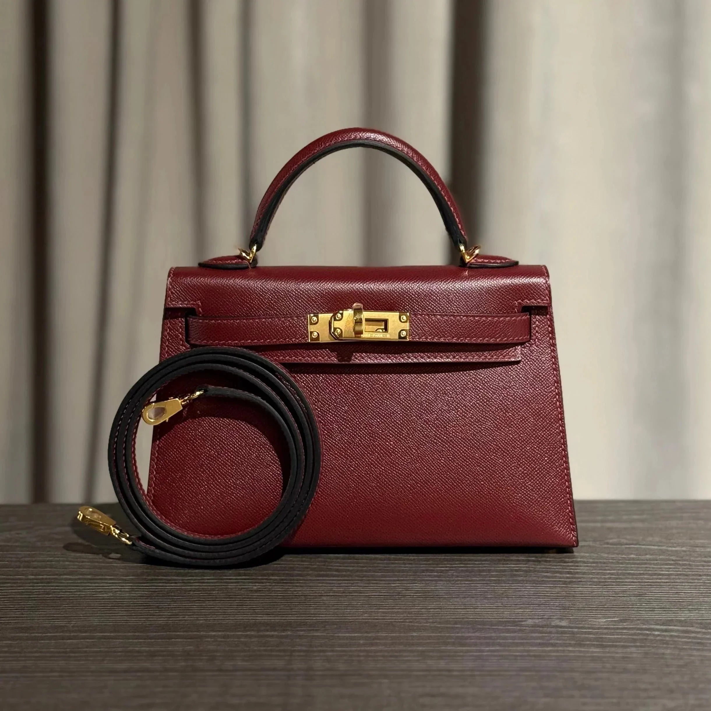 Kelly Burgundy Mini Bag - Premium Collection